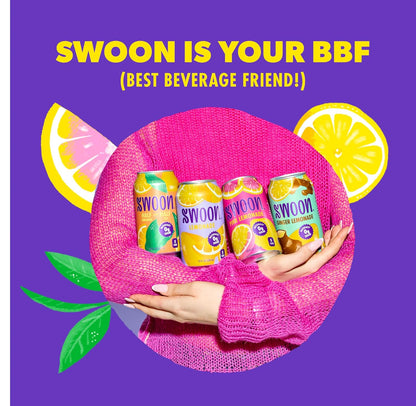 Swoon Pink Lemonade - Low Carb, Paleo-Friendly, Gluten-Free Keto Drink - Sugar Free Strawberry Lemonade Made with 100% Lemon Juice Concentrate & Sweetened by Monk Fruit, 12 Fl oz (Pack of 12)