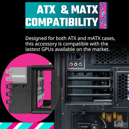 Cooler Master MasterAccessory Vertical GPU Card Holder Kit V3 Black, Premium Riser Cable PCI-E 4.0 x16-165mm, PCIe 3.0 Compatible, Adjustable Length for E-ATX|ATX|Micro ATX Case (MCA-U000R-KFVK03)
