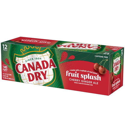 Canada Dry Cherry Gingerale Fruit Splash 12oz, Pack of 12