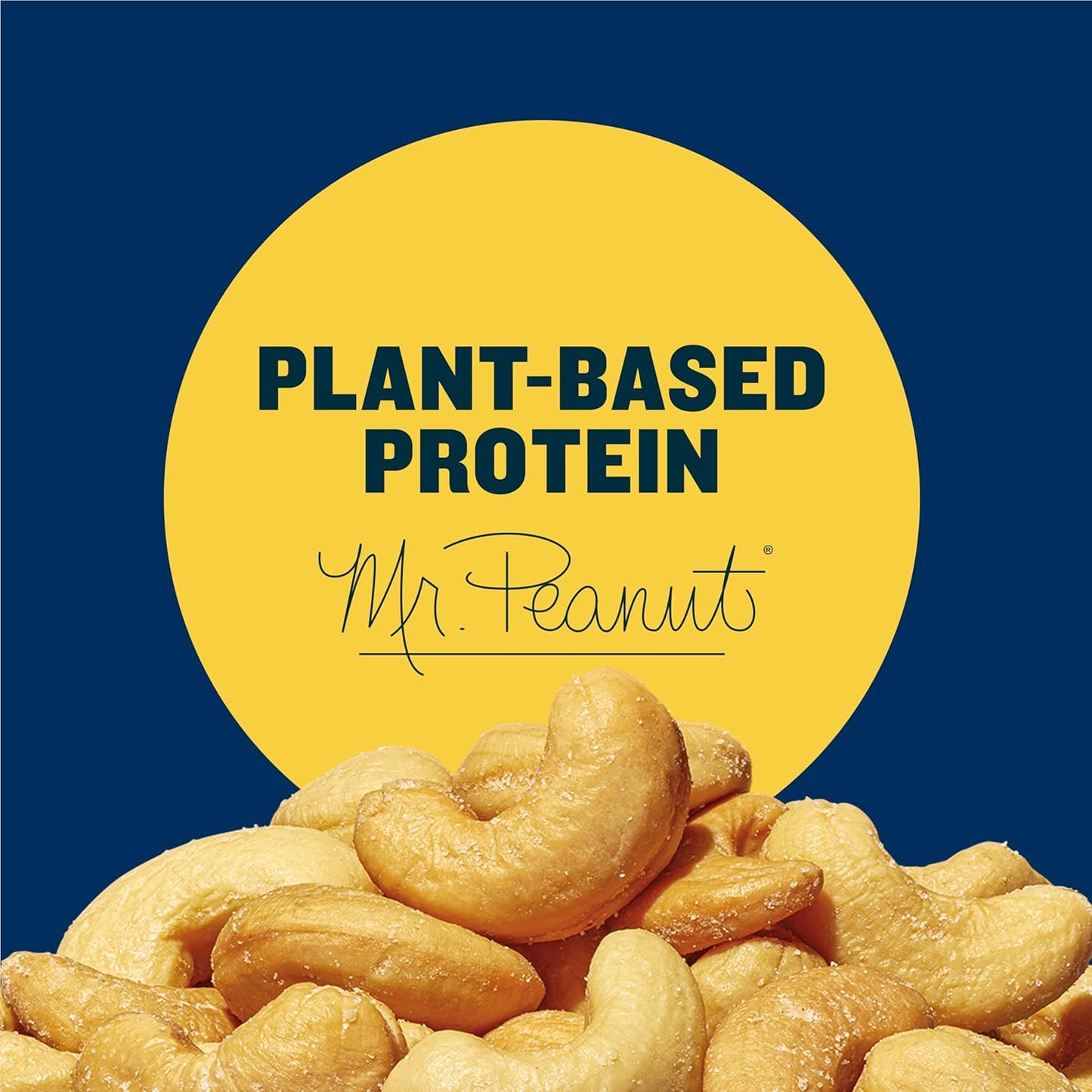 PLANTERS Deluxe Salted Whole Cashews, Party Snacks, Plant-Based Protein, Quick Snack for Adults, After School Snack, Roasted Cashew Flavored with Sea Salt, Kosher, 33oz Container