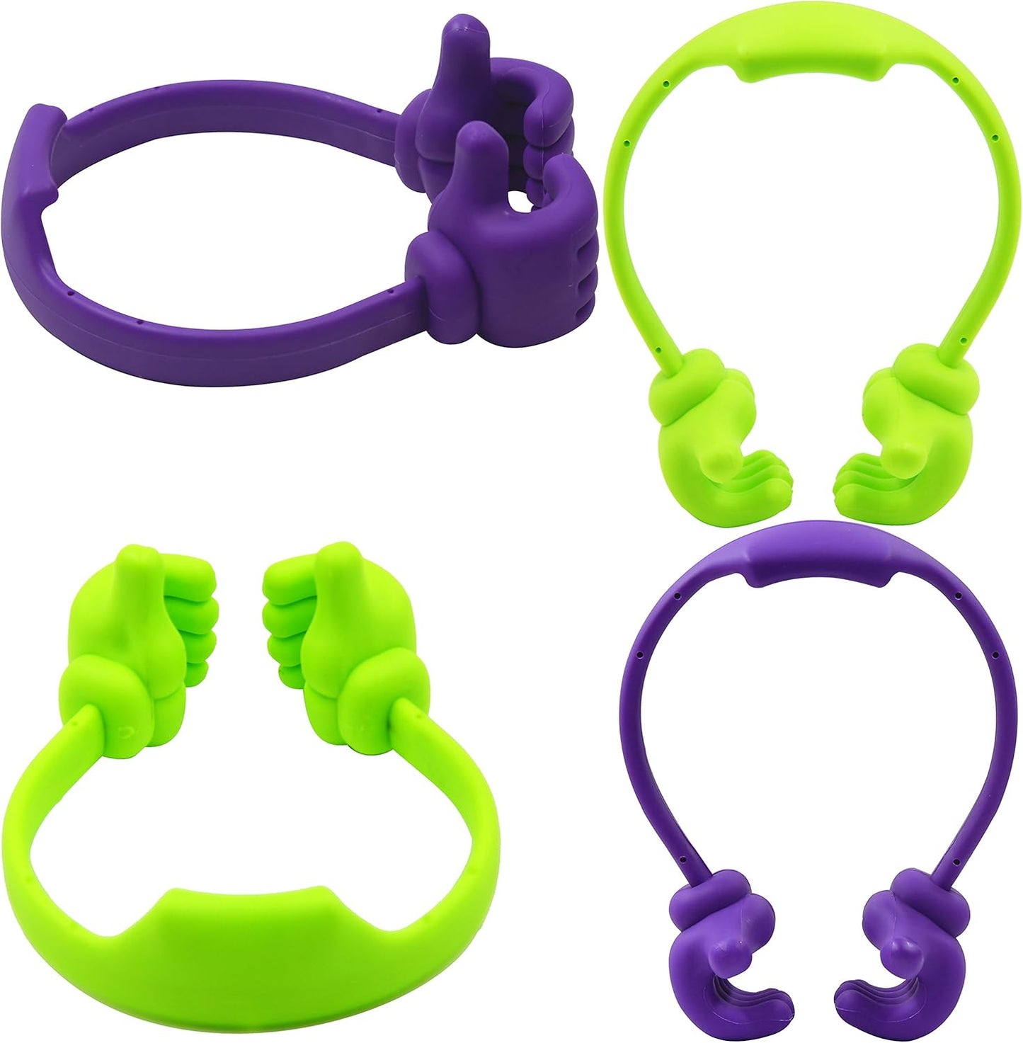 Honsky Thumbs-up Phone Stand for Tablets, Thumbs Up Lazy Phone Stand，E-Readers and Smart Phones,Stocking Stuffers for Teens- 2 Pack - Green, Purple