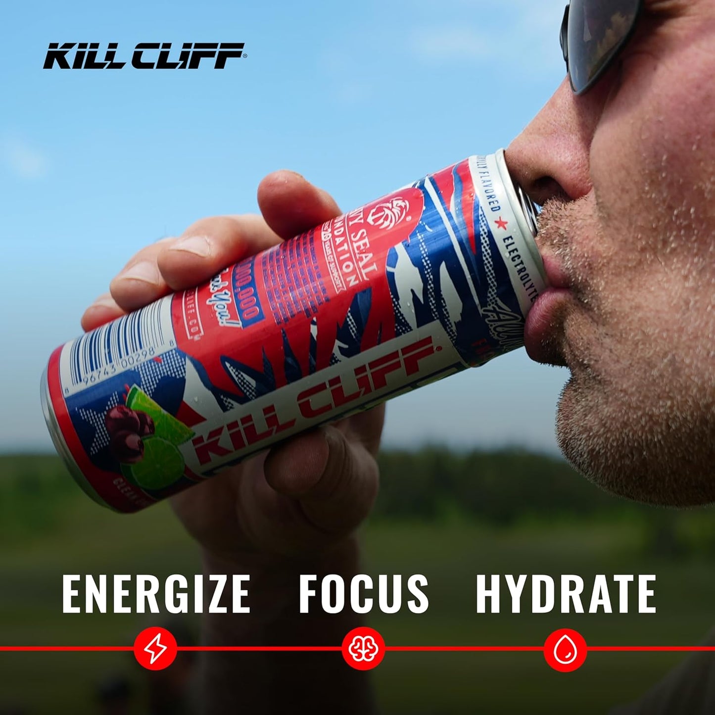 Kill Cliff Ignite Energy Drink, Cherry Limeade, Sugar Free Drinks with Green Tea, B Vitamins, Electrolytes and Natural Caffeine for Clean Energy and Hydration, Post or Pre Workout, 12 Pack