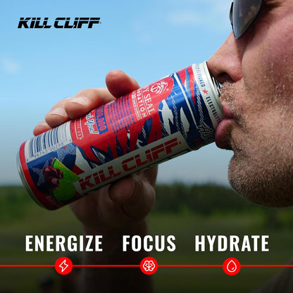 Kill Cliff Ignite Energy Drink, Cherry Limeade, Sugar Free Drinks with Green Tea, B Vitamins, Electrolytes and Natural Caffeine for Clean Energy and Hydration, Post or Pre Workout, 12 Pack
