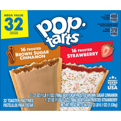 Pop-Tarts Toaster Pastries, Breakfast Foods, Kids Snacks, Variety Pack, 54.1oz Box (32 Pop-Tarts)