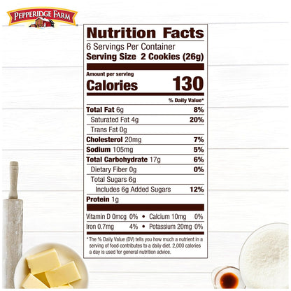Pepperidge Farm Dublin Shortbread Cookies, 5.5 Oz Bag