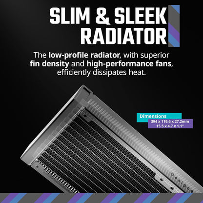 Cooler Master 360 Atmos High Performance Close-Loop AIO Liquid Cooler, R9|i9 Dual Chamber Pump, Customize Cover, Sickleflow Edge PWM, aRGB Lighting, AMD Ryzen AM5|4, Intel LGA 1851|1700 Platform
