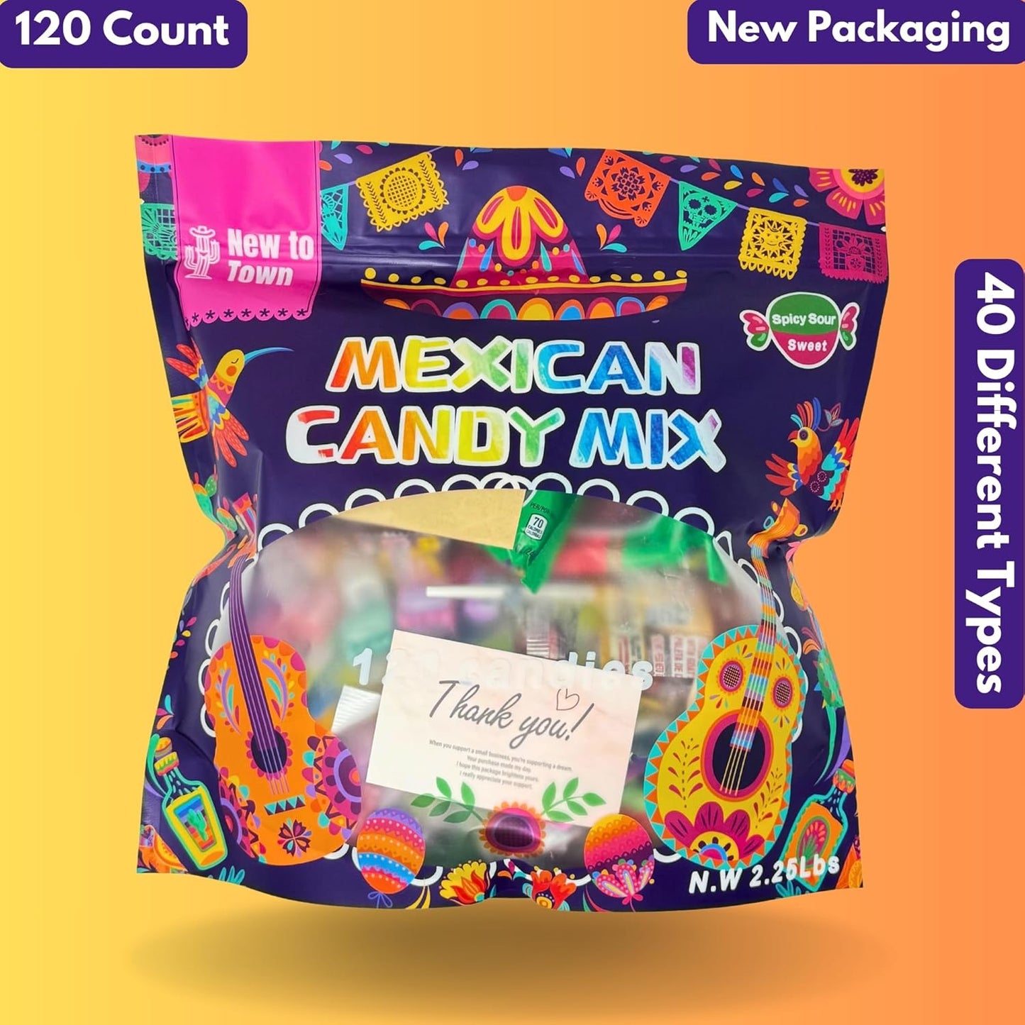 Mexican Candy Variety Pack 120 pieces, Authentic Dulces Mexicanos, Perfect for Piñatas, Includes Vero, Lucas, Pulparindo. Spicy, Sweet and Sour Assortment Mix Candy, Fiesta, Birthdays