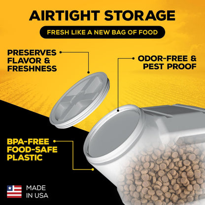 Gamma2 Vittles Vault Airtight Dog Food Storage Container - Fits up to 25 Pounds of Dry Pet Food - Perfect for Cat and Puppy Kibble - BPA-Free Plastic - Made in the USA - 12" L x 13.75" H