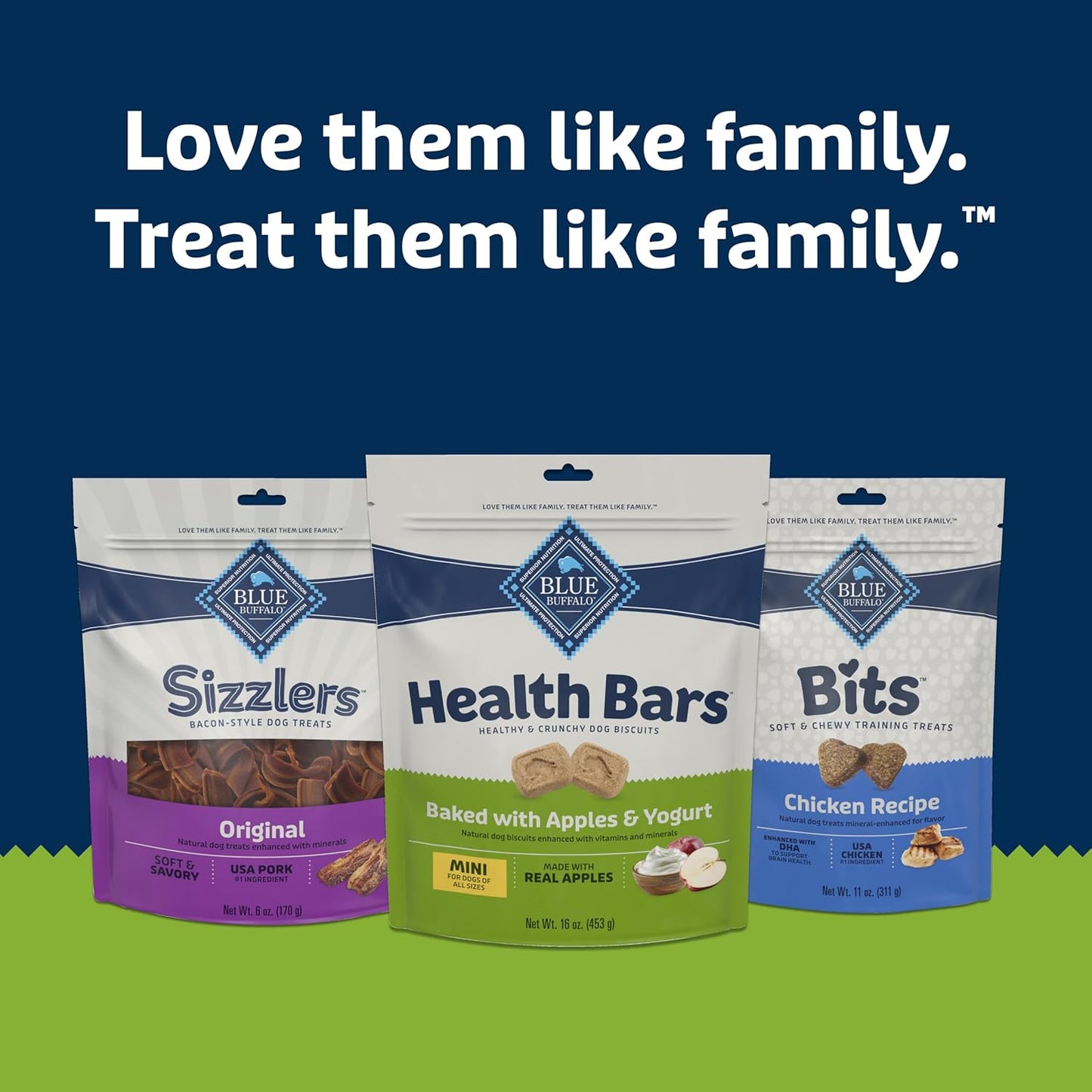 Blue Buffalo Health Bars Mini Crunchy Dog Biscuits, Oven-Baked with Natural Ingredients, Apples & Yogurt, 16-oz. Bag