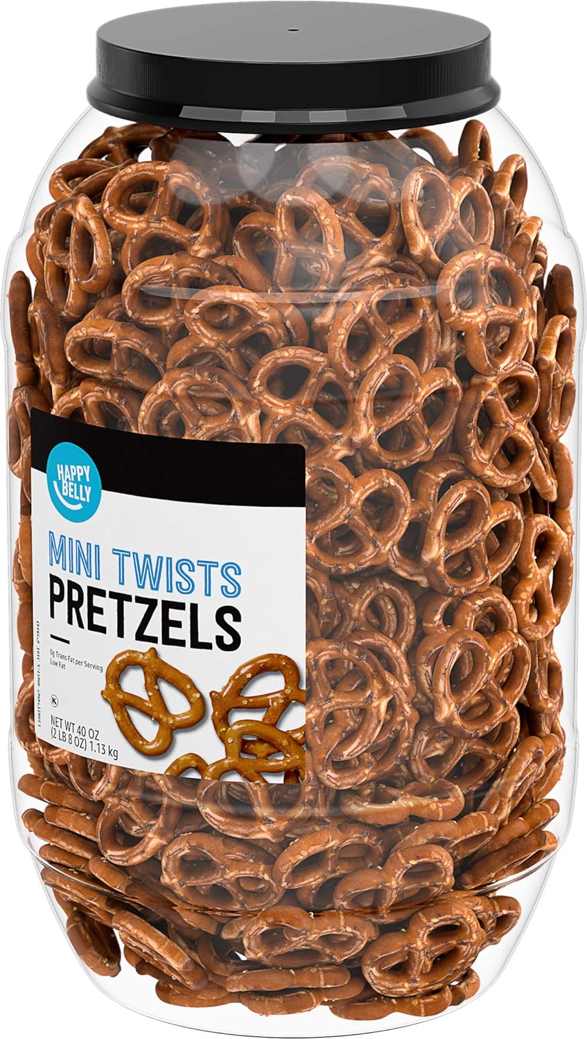 Amazon Brand - Happy Belly Mini Twist Pretzels, 40 ounce (Pack of 1)