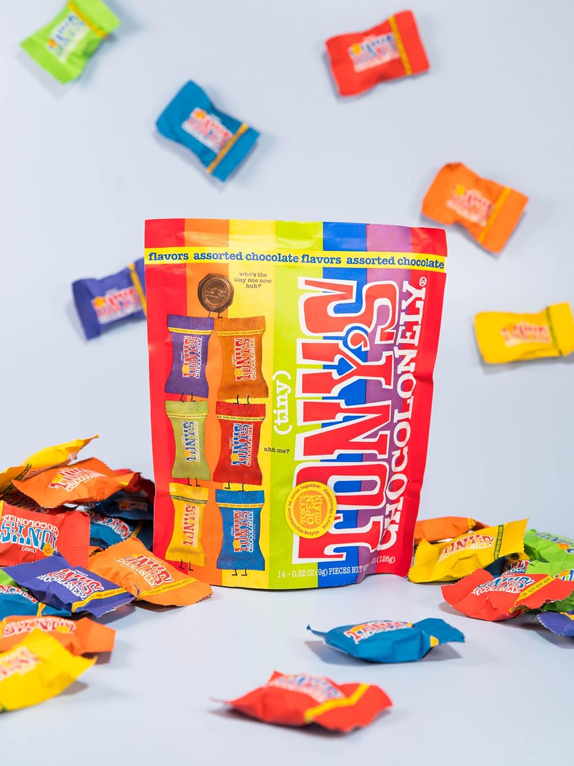 Tony's Chocolonely Assorted Milk Chocoloate Pieces - Belgium Chocolate, Fairtrade & B Corp Certified - 4.44 OZ (1 Pouch),