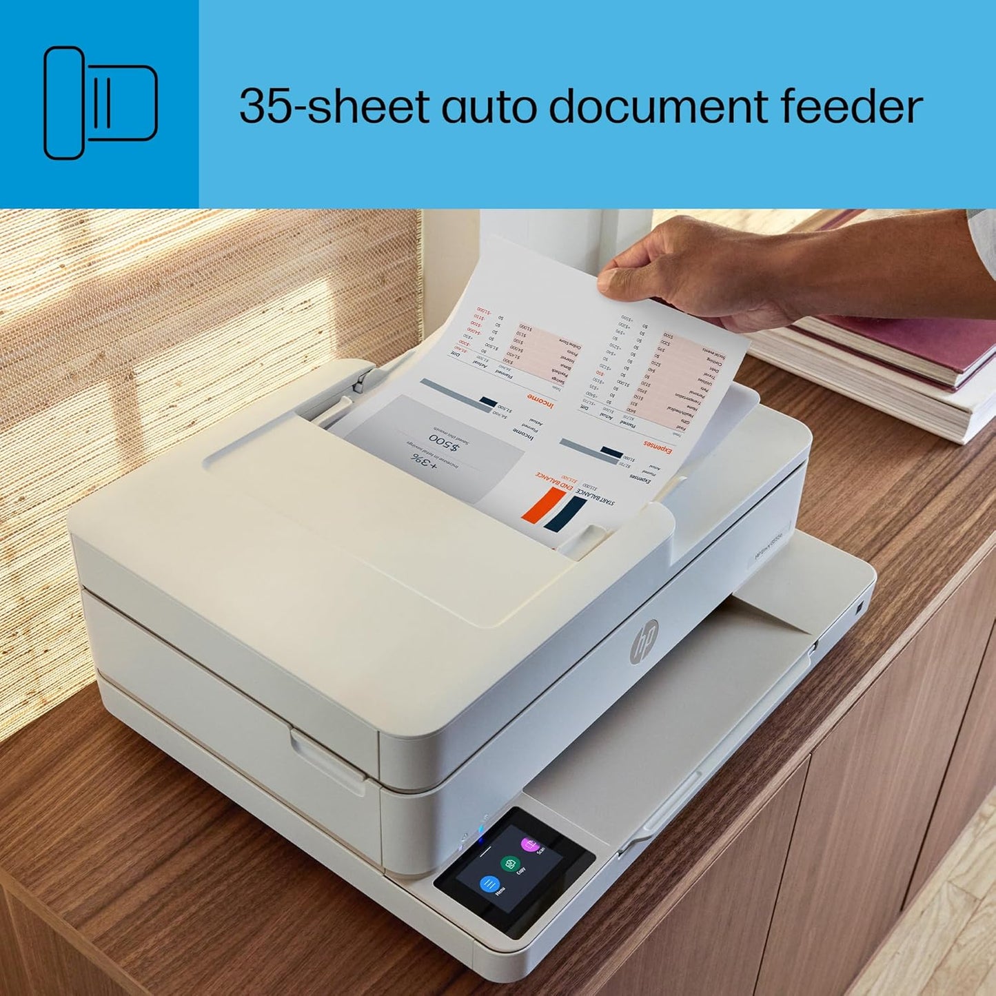HP Envy 6555e Wireless All-in-One Color Inkjet Printer, Print, scan, Copy, Duplex Printing Best-for-Home, 3 Months of Ink Included (714N5A)