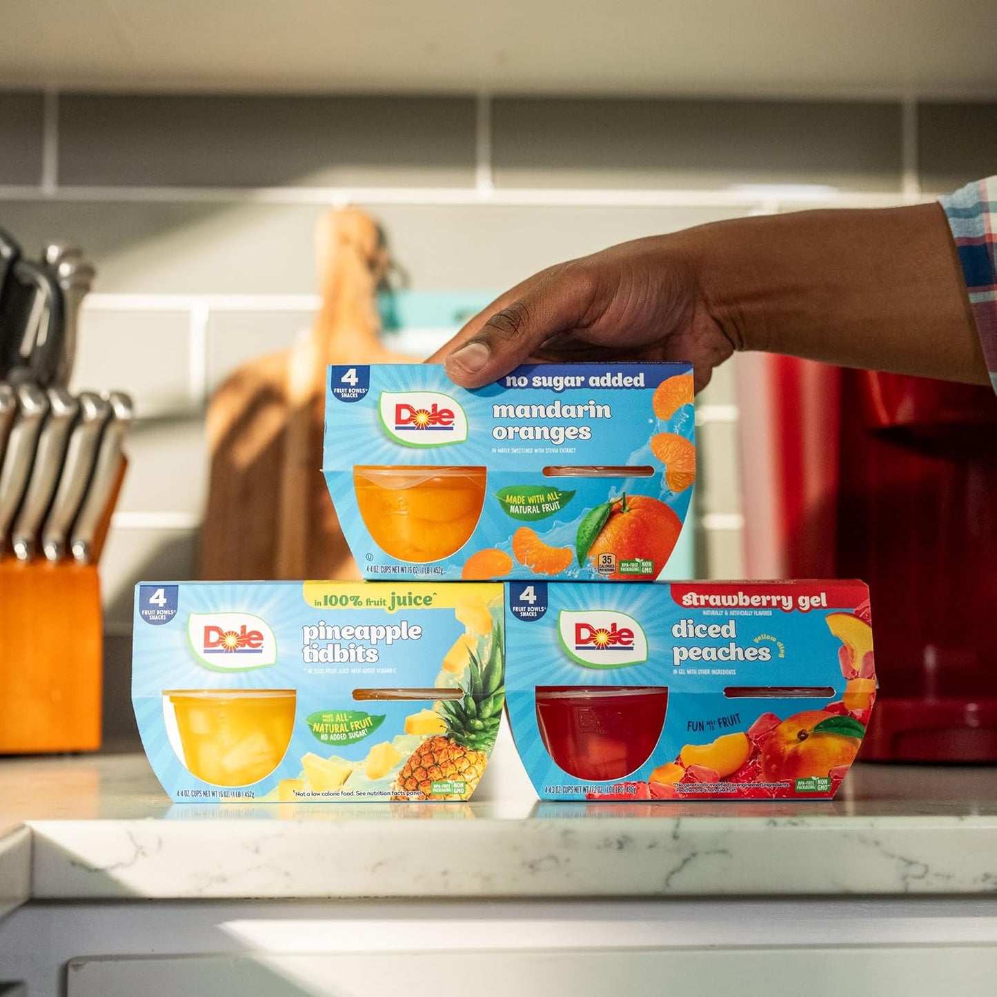 Dole Diced Peaches in 100% Juice^ - Dole Fruit Bowls Snacks - 4 oz Fruit Bowls - 12 Pack