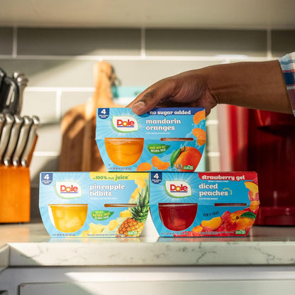 Dole Diced Peaches in 100% Juice^ - Dole Fruit Bowls Snacks - 4 oz Fruit Bowls - 12 Pack