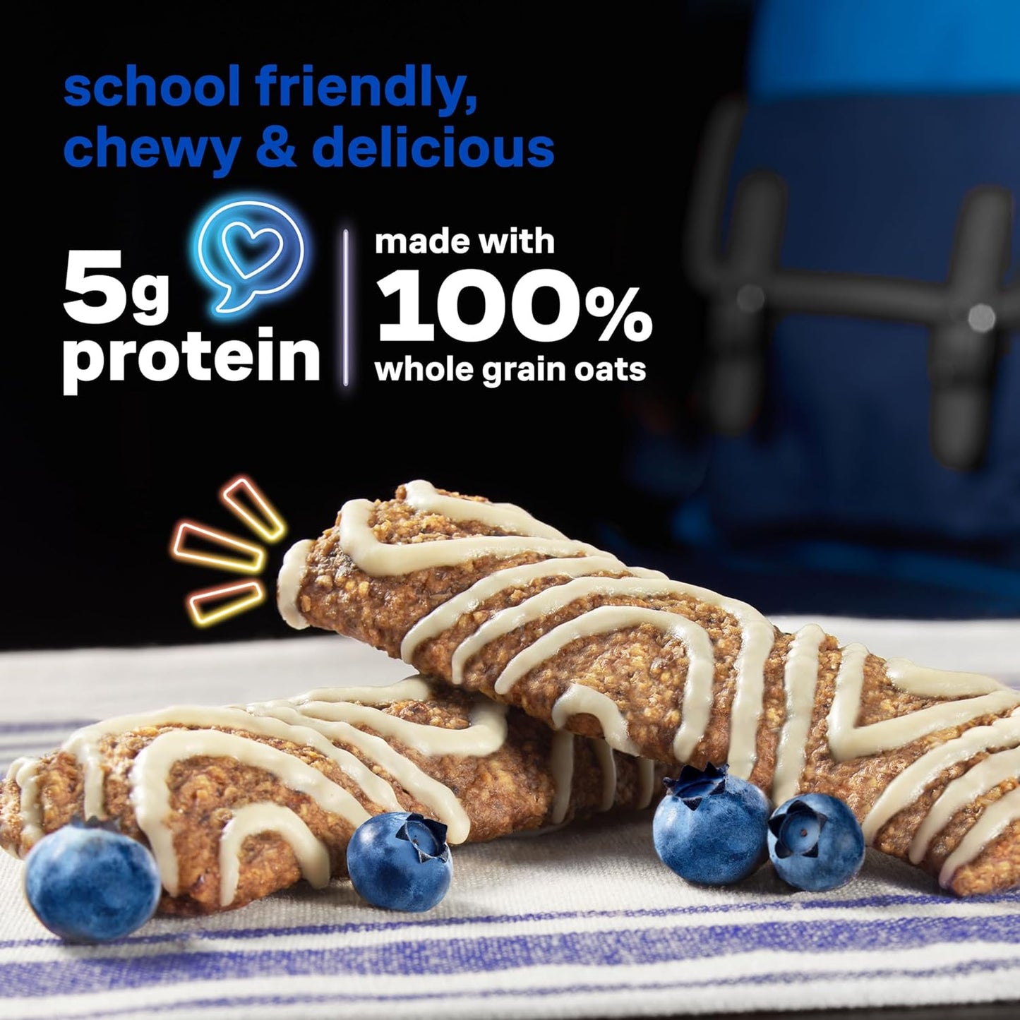 KIND Kids Snacks, Blueberry Muffin Bar, Tree Nut Free, Peanut Free, Gluten Free, Whole Grains and Oats, 5g Protein, 5 Count