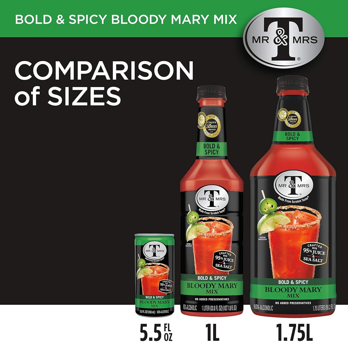 Mr & Mrs T Bold & Spicy Bloody Mary Mix, 1.75 Liter Bottle