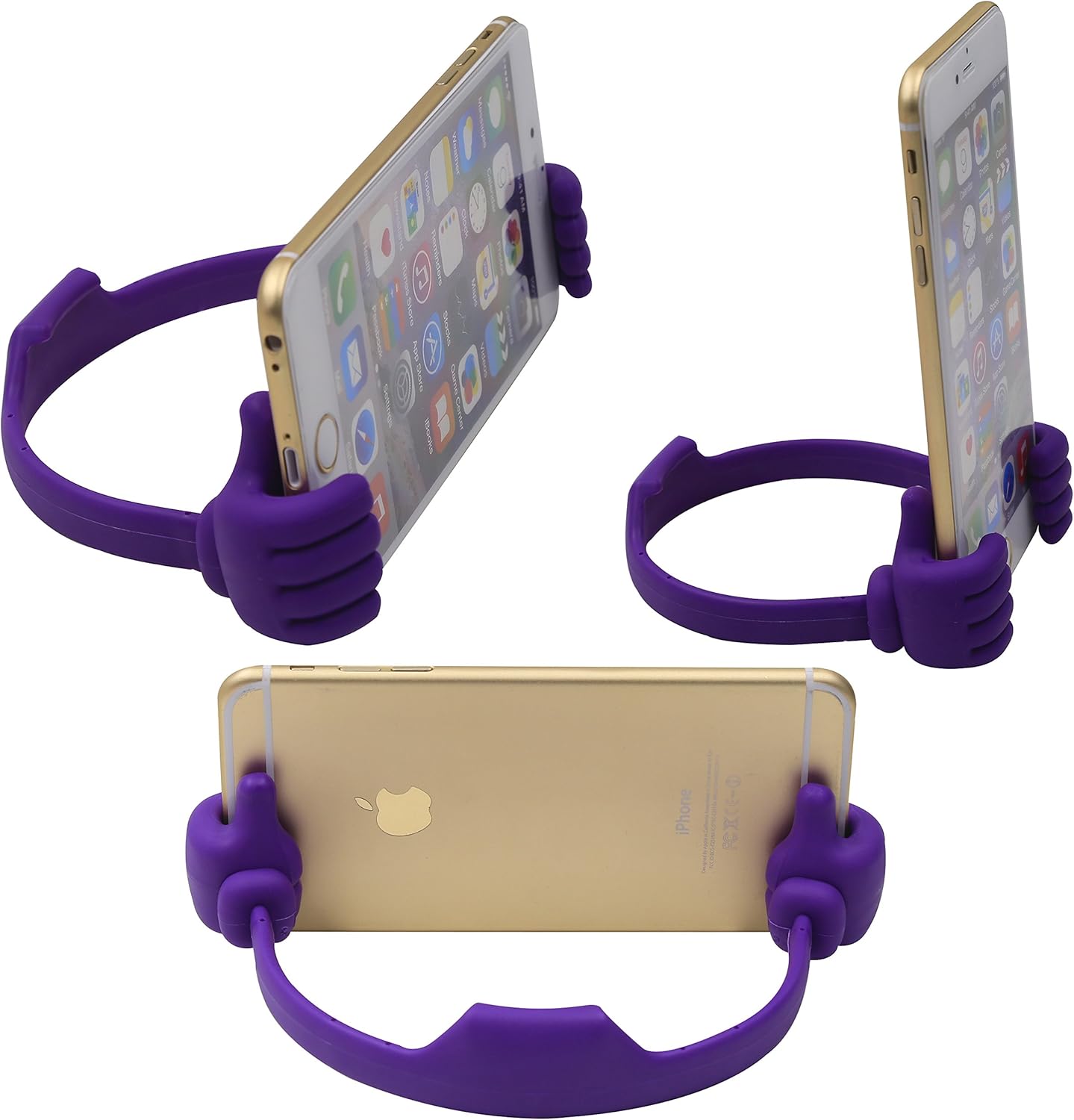 Honsky Thumbs-up Phone Stand for Tablets, Thumbs Up Lazy Phone Stand，E-Readers and Smart Phones,Stocking Stuffers for Teens- 2 Pack - Green, Purple