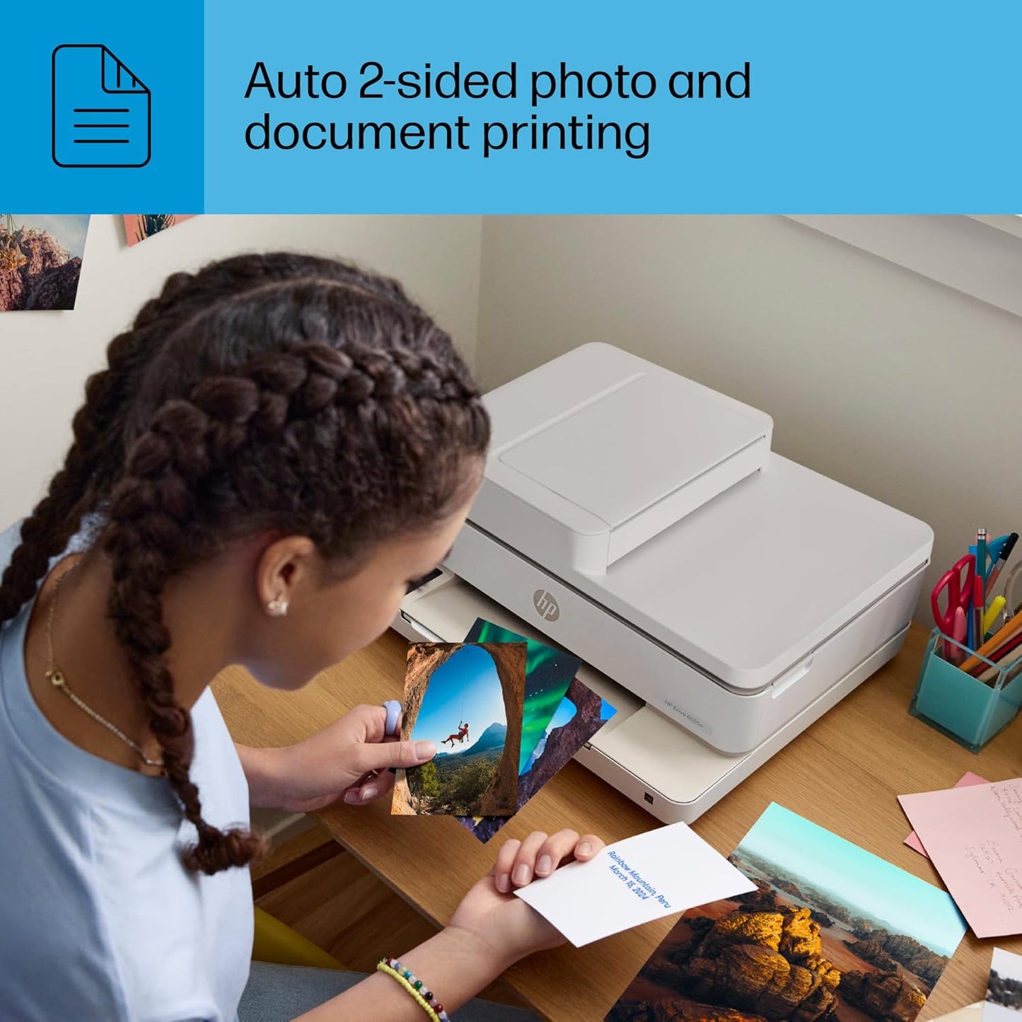 HP Envy 6555e Wireless All-in-One Color Inkjet Printer, Print, scan, Copy, Duplex Printing Best-for-Home, 3 Months of Ink Included (714N5A)