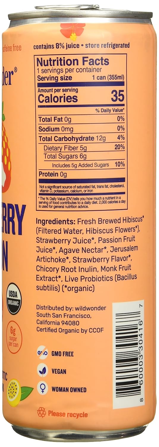 Wild Wonder Organic Strawberry Passion Sparkling Drink, 12 FZ