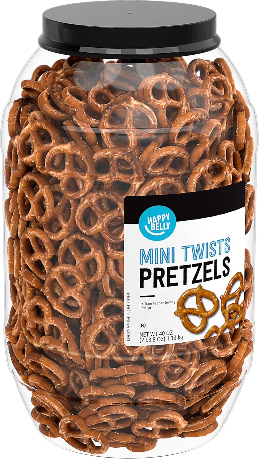 Amazon Brand - Happy Belly Mini Twist Pretzels, 40 ounce (Pack of 1)