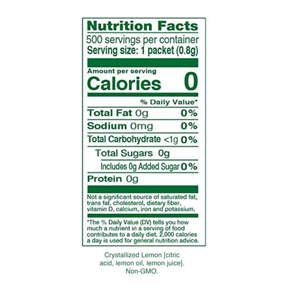 True Lemon Water Enhancer Packets - Sugar-Free, 0 Calorie Drink Mix with Real Lemon Flavor (Bulk Pack of 500)