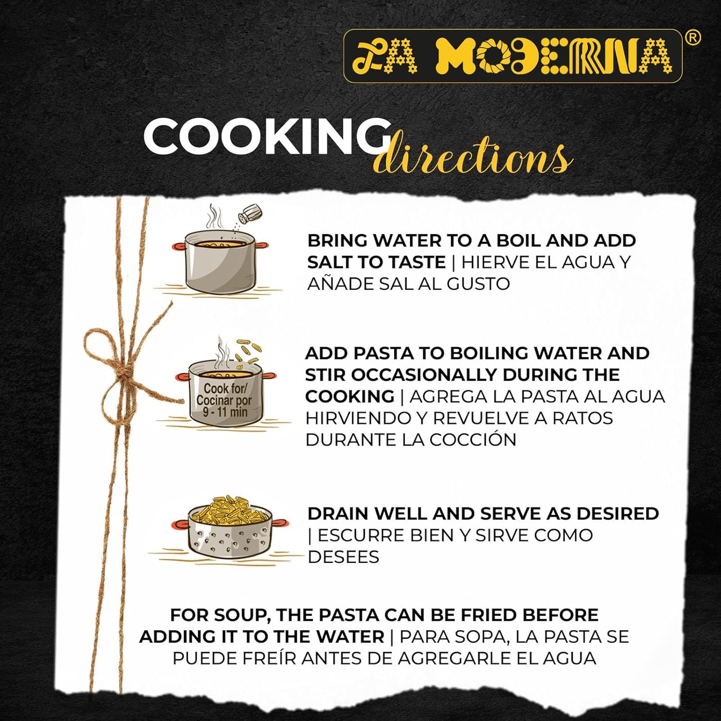 LA MODERNA, Spaghetti, Pasta, Hecha con Sémola de Trigo Durum, Enriquecida con Vitaminas y Hierro, 7 oz