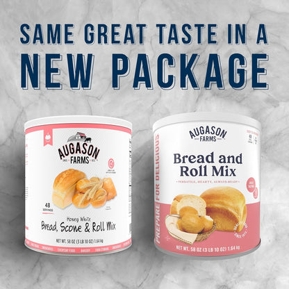 Augason Farms Bread and Roll Mix Can, Emergency Food Supply, Everyday Meals, 48 Servings
