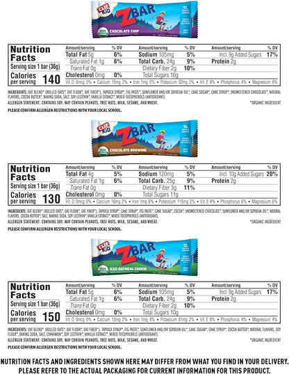 CLIF Kid Zbar and Zbar Protein - Variety Pack - Whole Grain Snack Bars - Made with Organic Oats - Non-GMO - 1.27 oz. (16 Count)