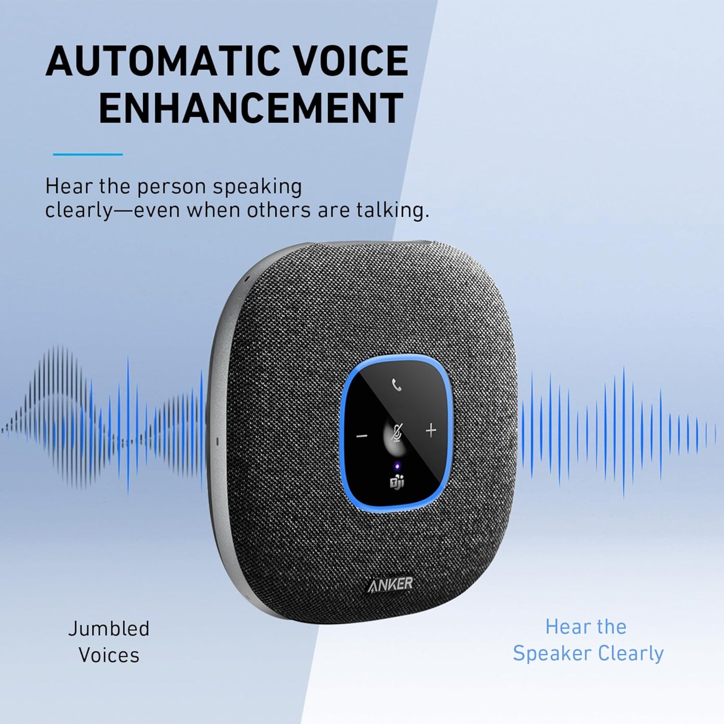 Anker PowerConf S3 MS Speakerphone with Microsoft Teams Certification, 6 Mics, Enhanced Voice Pickup, 24H Call Time, App Control, Bluetooth 5.3, USB C, Compatible with Leading Platforms, Home Office