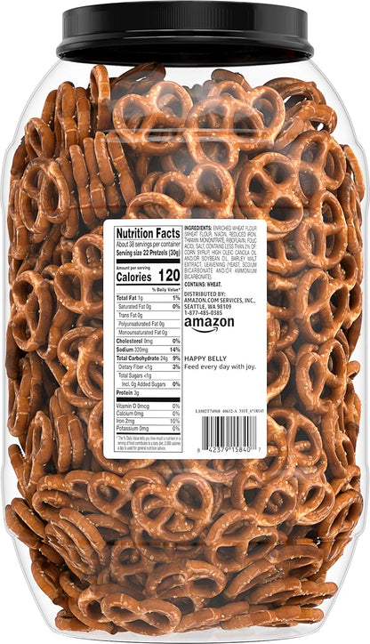 Amazon Brand - Happy Belly Mini Twist Pretzels, 40 ounce (Pack of 1)