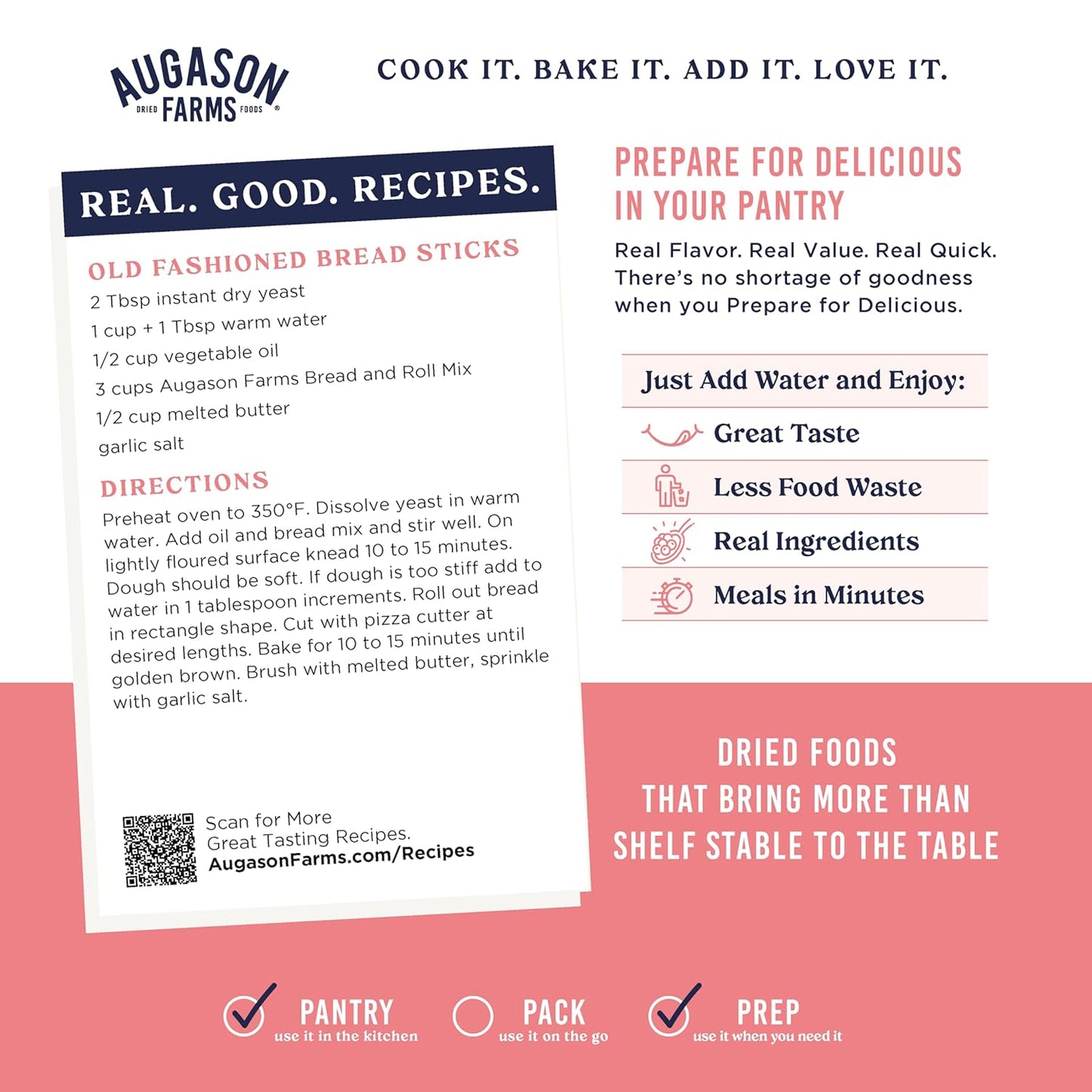 Augason Farms Bread and Roll Mix Can, Emergency Food Supply, Everyday Meals, 48 Servings