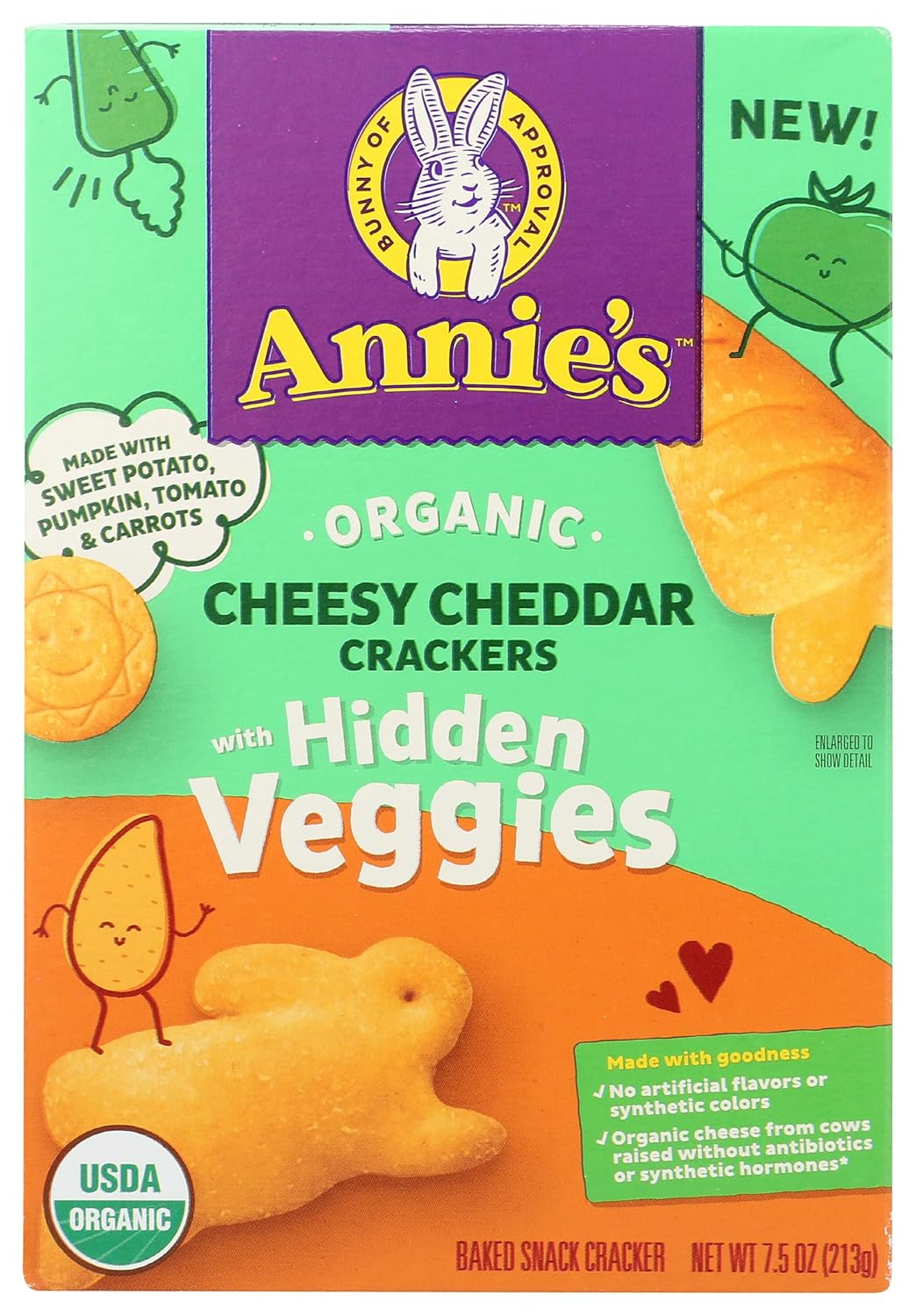 Annie's Cheesy Cheddar Crackers With Organic Hidden Veggies, 7.5 oz