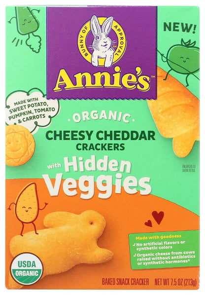 Annie's Cheesy Cheddar Crackers With Organic Hidden Veggies, 7.5 oz