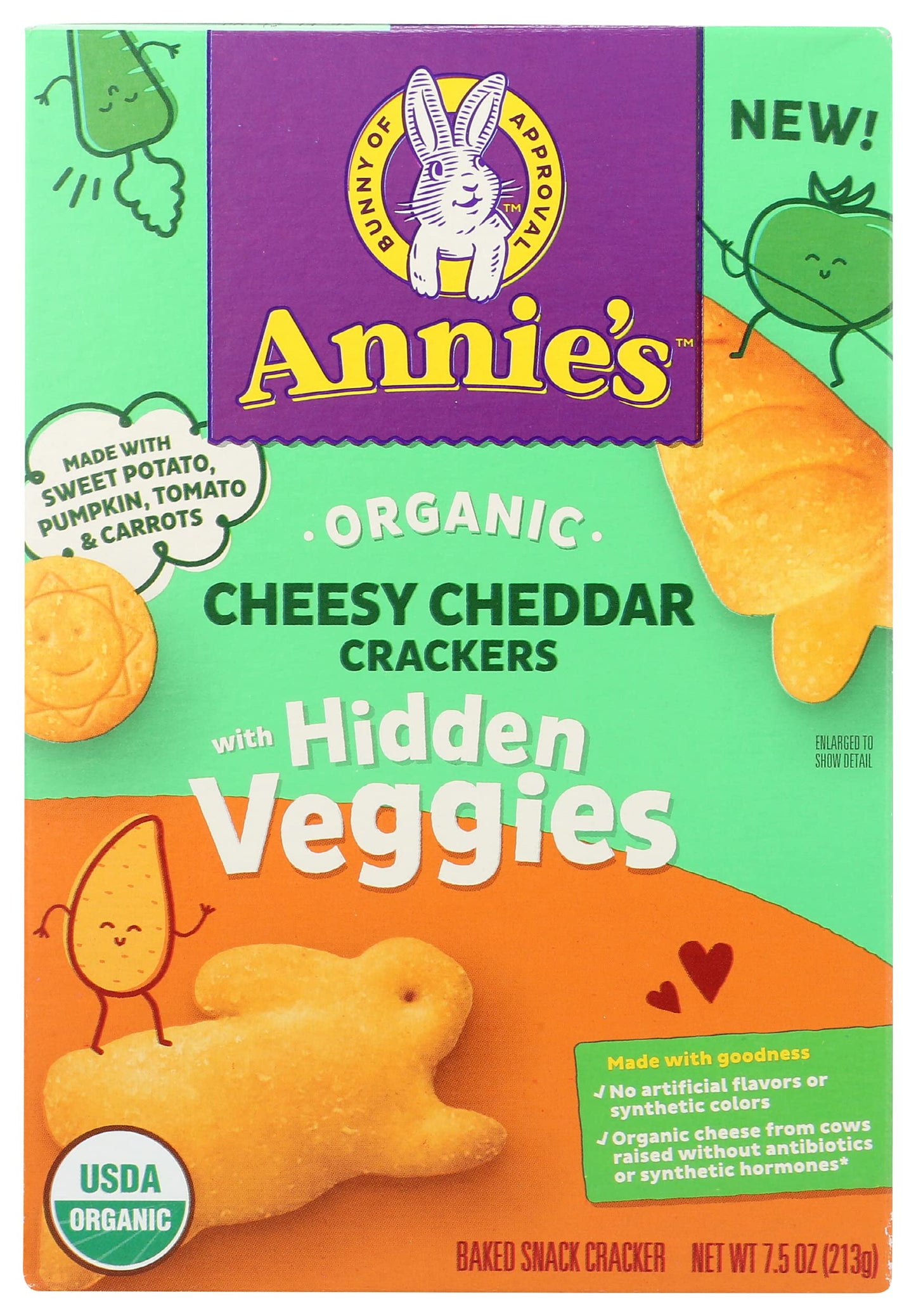 Annie's Cheesy Cheddar Crackers With Organic Hidden Veggies, 7.5 oz