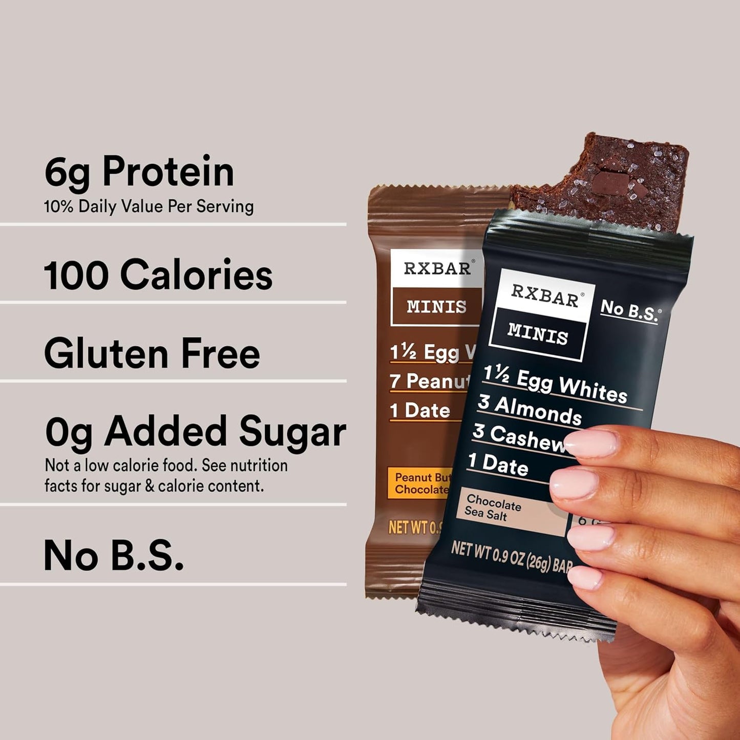 RXBAR Minis Protein Bar, Variety Pack, 2 Flavors, 7.36oz Box (8 Count)