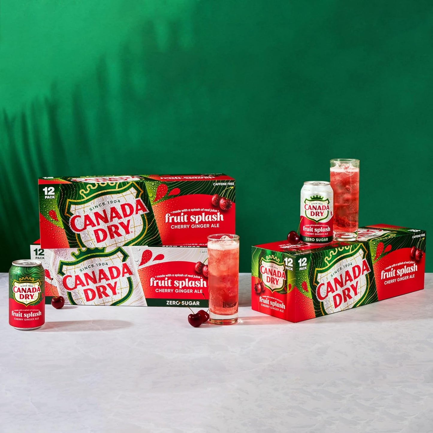 Canada Dry Cherry Gingerale Fruit Splash 12oz, Pack of 12
