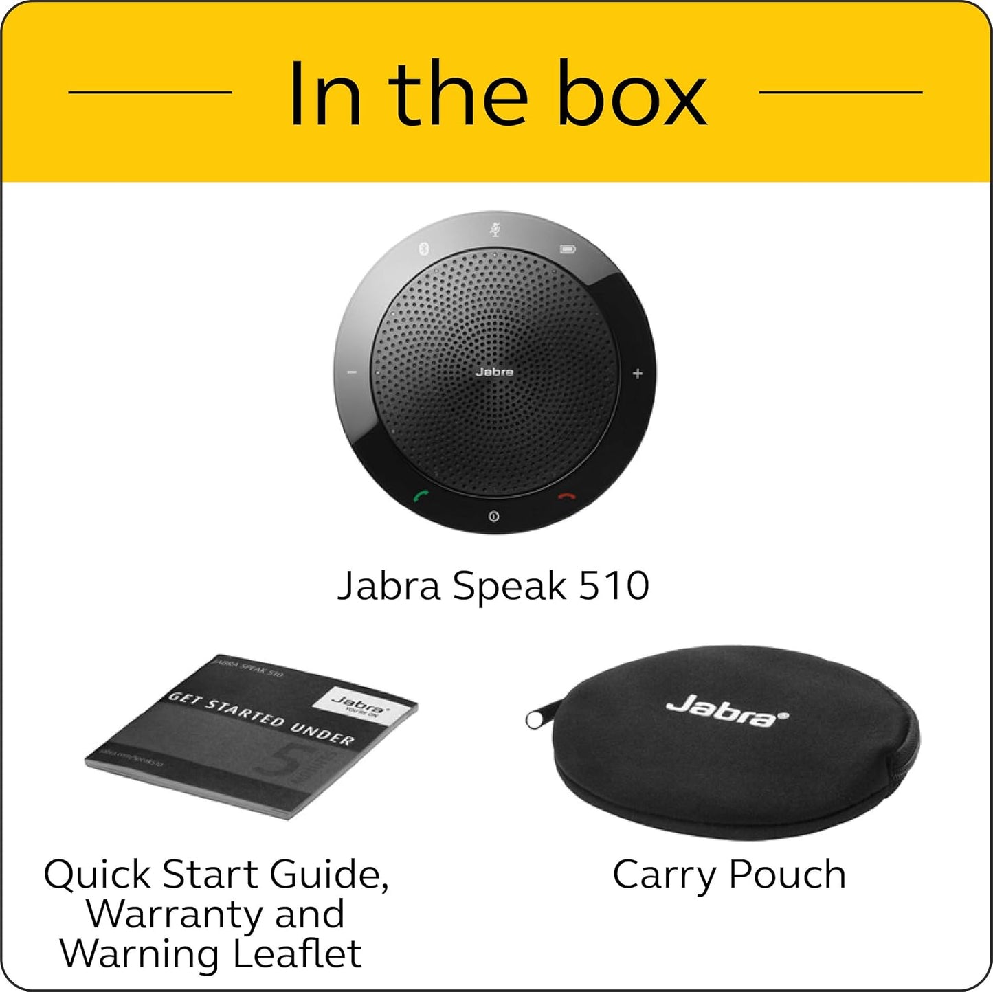Jabra Speak 510 MS Wireless Bluetooth Speakerphone – Outstanding Sound Quality, Portable Conference Speaker for Holding Meetings Anywhere - Certified for Microsoft Teams