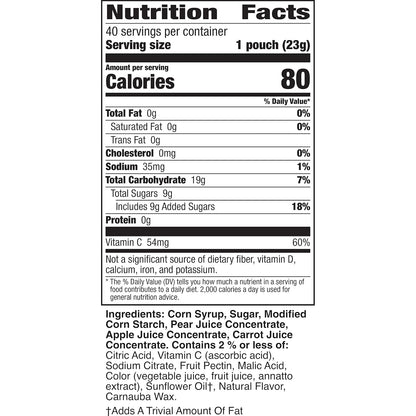 Mott's Fruit Flavored Snacks, Assorted Fruit, Family Pack, Gluten Free, 40 ct