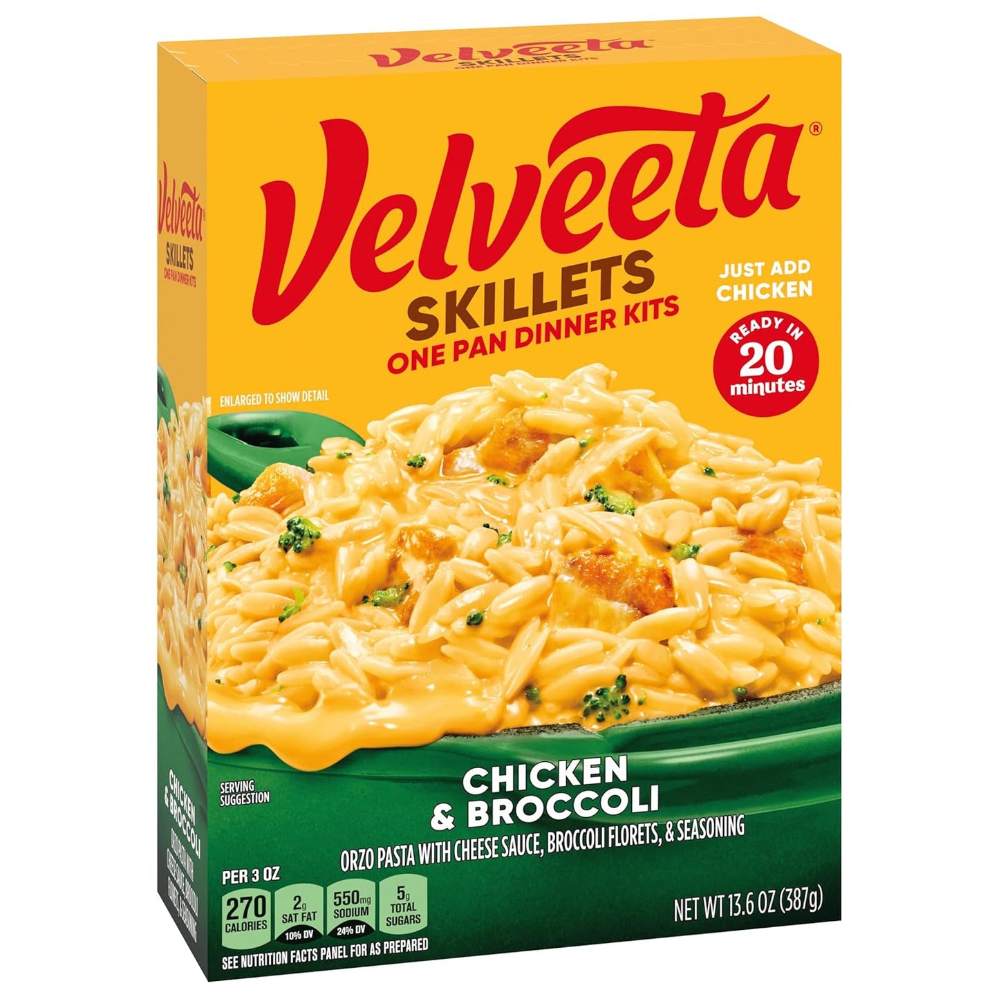 Velveeta Skillets Chicken & Broccoli One Pan Dinner Kit, 13.6 oz Box