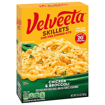 Velveeta Skillets Chicken & Broccoli One Pan Dinner Kit, 13.6 oz Box