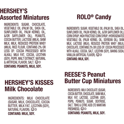 HERSHEY'S, REESE'S, ROLO, and KISSES Assorted Chocolate, Christmas Stocking Stuffer Candy Bulk Bag, 36 oz