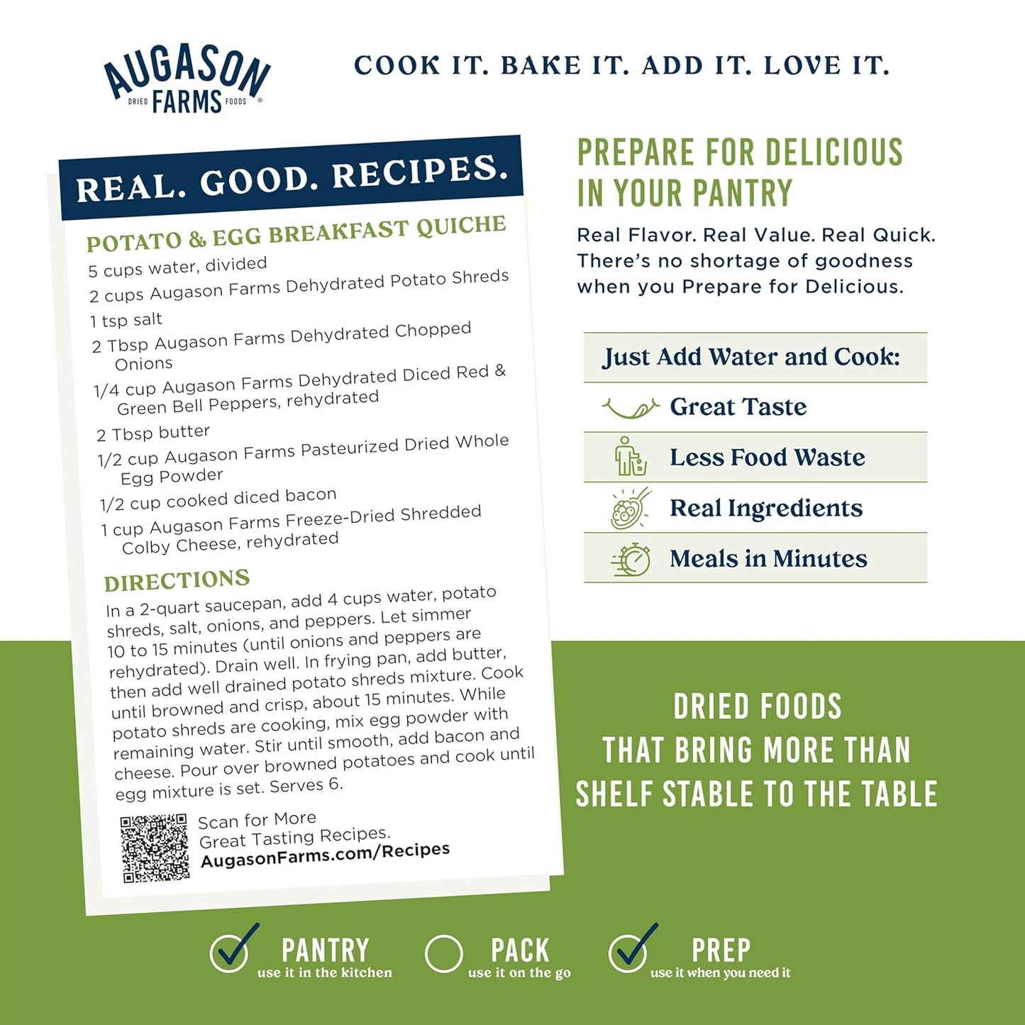 Augason Farms Dehydrated Potato Shreds Can, Emergency Food Supply, Everyday Meals, 31 Servings