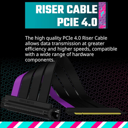 Cooler Master MasterAccessory Vertical GPU Card Holder Kit V3 Black, Premium Riser Cable PCI-E 4.0 x16-165mm, PCIe 3.0 Compatible, Adjustable Length for E-ATX|ATX|Micro ATX Case (MCA-U000R-KFVK03)