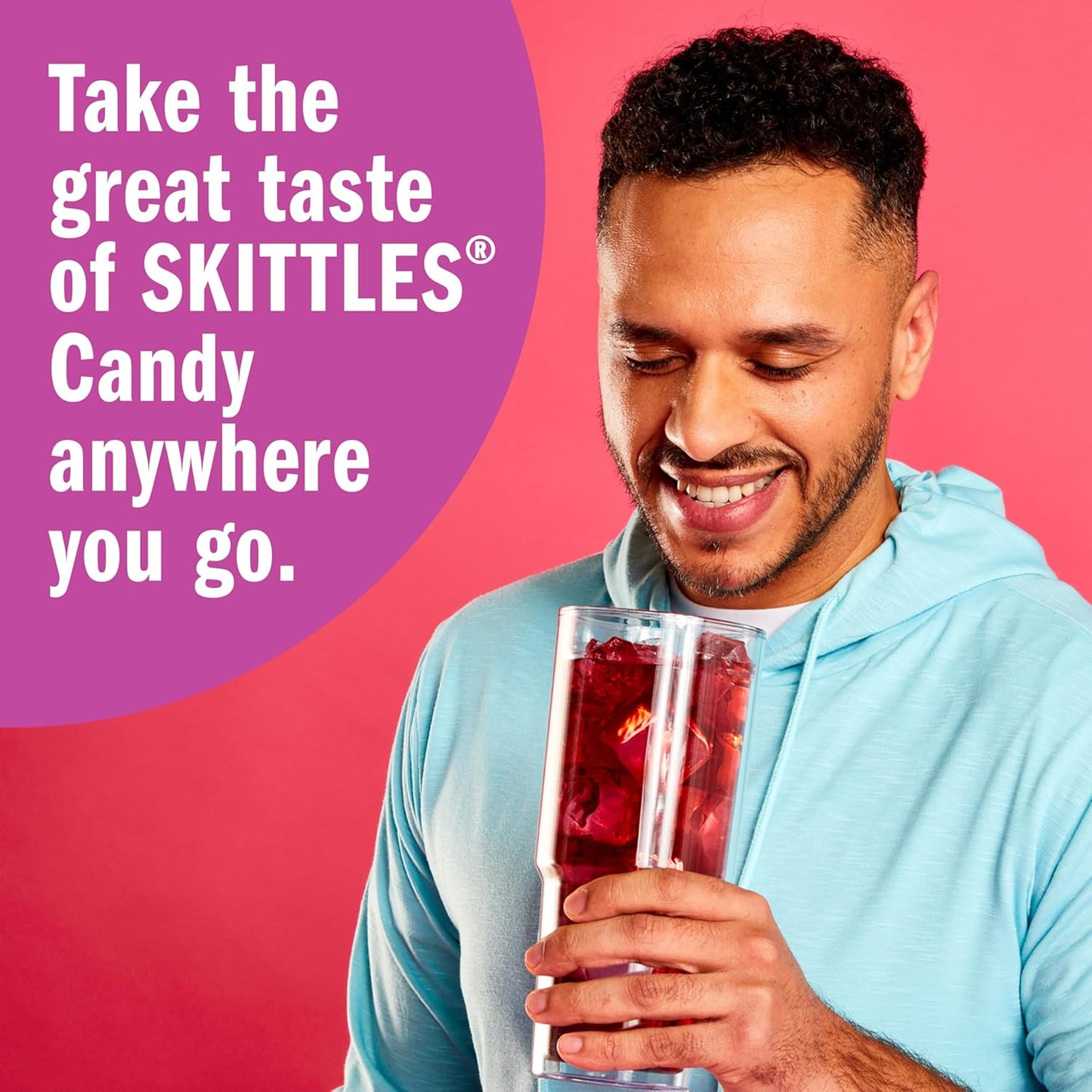Skittles Singles To Go Variety Pack, Watertok Powdered Drink Mix, Zero Sugar, Low Calorie, Includes 4 Flavors, 1 Box (20 Single Servings) (Wild Berry)