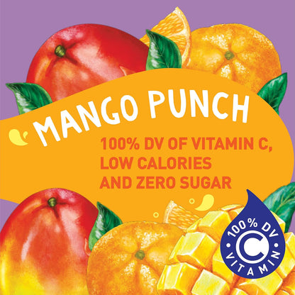 Tampico Singles To Go Drink Mix Packets, Mango Punch, Zero Sugar, Low Calorie, 100% DV of Vitamin C per Serving, Convenient, On-The-Go Water Enhancers, 6 sticks, Pack of 1