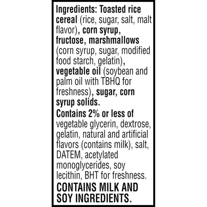 Rice Krispies Treats Homestyle Crispy Marshmallow Squares, Kids Snacks, Cereal Bars, Original, 6.98oz Box (6 Bars)