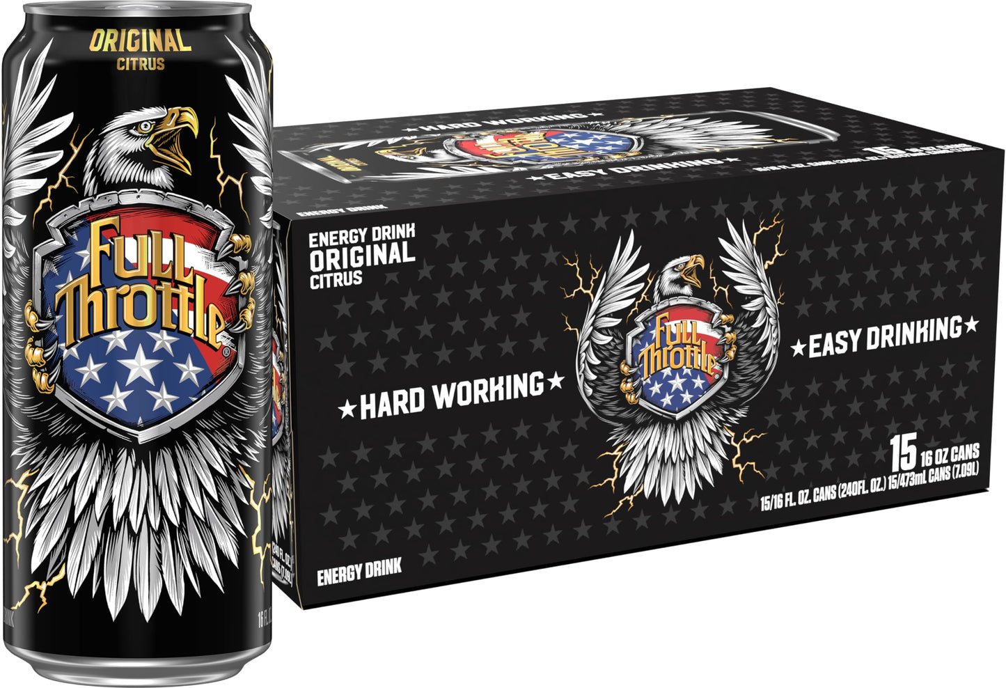 Full Throttle Citrus: Hard-Working Energy Drink. 16 Fl oz (Pack of 15)