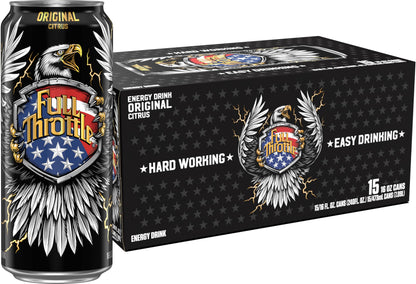 Full Throttle Citrus: Hard-Working Energy Drink. 16 Fl oz (Pack of 15)