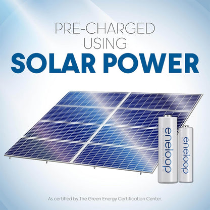 Eneloop Panasonic BK-4MCCA8BA AAA 2100 Cycle Ni-MH Pre-Charged Rechargeable Batteries, 8-Battery Pack