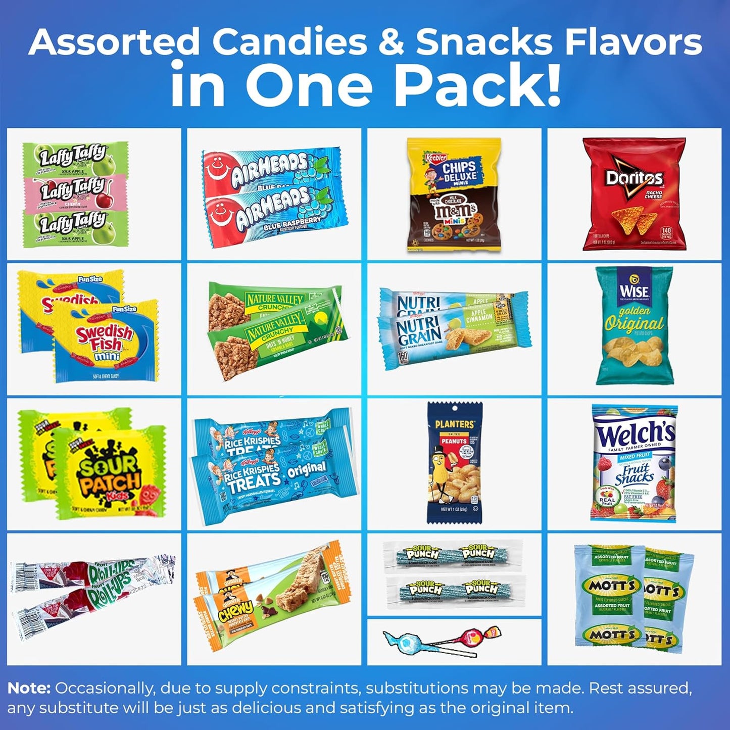 Ultimate Christmas Snacks Box, Assorted Snacks Variety Pack for Adults, Chips, Candies 42 count - Christmas Care Package for Women, College Students